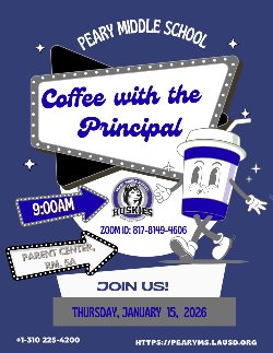 Husky families please join us for the first Coffee with the Principal of the new year!